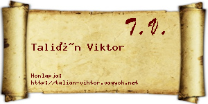 Talián Viktor névjegykártya